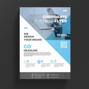 Blue Corporate Business Flyer Template - Template PSD